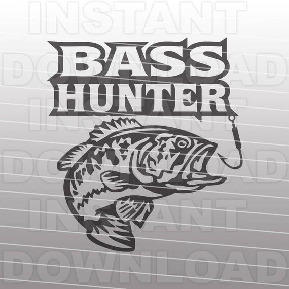 Download Bass Hunter with Bass SVG FileBass Fishing SVGFisherman