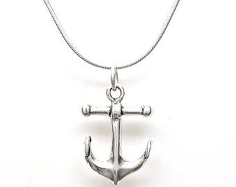 SALE Boat Anchor Sterling Silver Nautical Charm Pendant Customize no. 2065