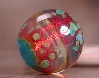 Fire Opal Series Round Lampwork Focal Bead Divine Spark Designs SRA