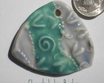 Blue and Turquoise Porcelain Dragonfly Pendant