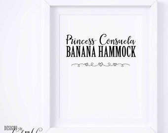 Princess Consuela Banana Hammock Friends Printable Wall Decor, Friends TV Show Fan Gift, Friends TV Print, Friends Wall Art Funny Print PH59