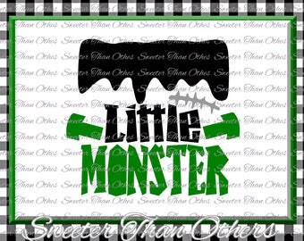 Halloween svg, Little Monster svg, Frankenstein svg Dxf Silhouette Studios Cameo Cricut cut file INSTANT DOWNLOAD Boy Halloween svg Htv Scal