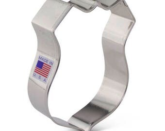Police badge cookie cutter, police cookie cutter, police shield cookie cutter