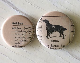 Setter Vintage Dictionary Illustration Magnet Set of 2