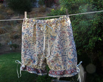 Ready now! Women's Med/Lg Bohemian Ethnic Short Bloomers Cotton