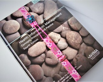 Peace Sign Bookmark, Floral Book Mark, Fabric Bookmark, Button Elastic Bookmark, Adjustable Bookmark, Best Selling, Fits any size book