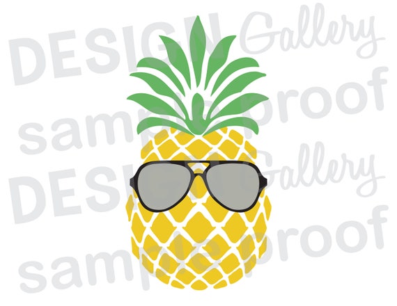 Download Pineapple with Glasses JPG png & SVG DXF cut files Island