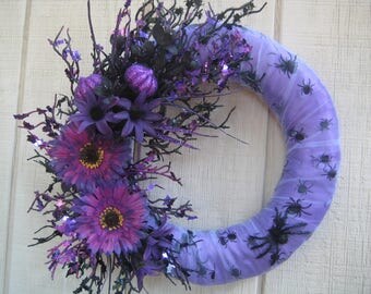 Halloween Wreath//Spider Wreath//Purple Wreath