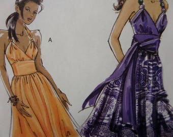 MIDRIFF DRESS Pattern • Vogue 8381 • Miss 12-18 • Knotted Straps • Surplice Sundress • Sewing Patterns • Modern Patterns • WhiletheCatNaps