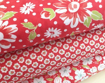 Coney Island Fabric Bundle of 3 in Candy Apple Red, by Fig Tree Quilts of Moda Fabric, Select your Size Bundle