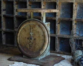 Vintage Primitive Kitchen Scale, Rusty Farmhouse Antiques