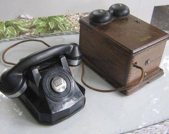 Antique Telephone and Ringer Box