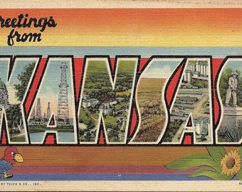 Kansas, Large Letter Postcard - Vintage Postcard - Postcard - Unused (P)