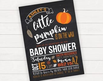 Little Pumpkin Baby Shower invitations Halloween Baby Shower Fall Baby Shower Invitations Printable Baby Pumpkin Baby Pumpkin Invitation