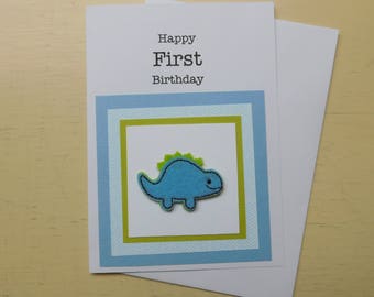 1st Birthday Card - First Birthday Card - Boy First Birthday Card - Dinosaur Birthday Card - Baby First Birthday - The Artsy Acorn