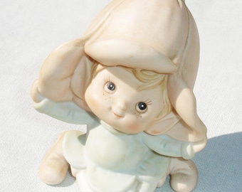 Vintage Pink Garden Pixie Figurine by HOMCO