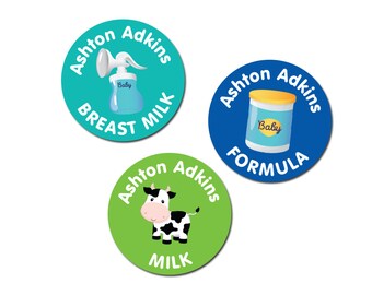 Milk Type Labels with Name - Waterproof