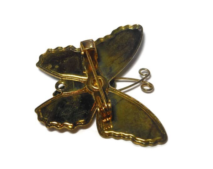 FREE SHIPPING Butterfly brooch, Ronte of Beverly Hills gold tone and multi-colored enameled Butterfly Pin, new in original box, giftable pin