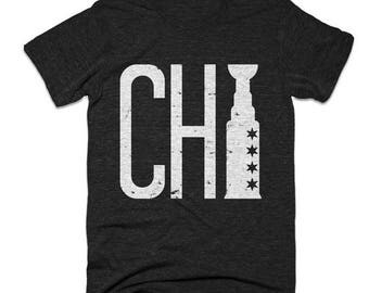 End of Summer SALE Chicago Blackhawks Shirt - Chi Cup - Chicago Shirt - Men's Unisex Sizing - Vintage Print -