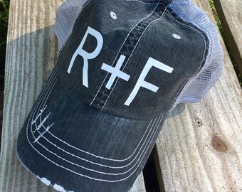 Rodan and Fields Hat // R+F Hat // distressed hat // trucker hat // rodan and fields // R+F