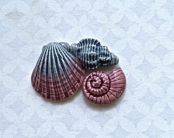 RESERVED HA Three Lovely Shells - Ceramic Tiles - Mosaic Supply