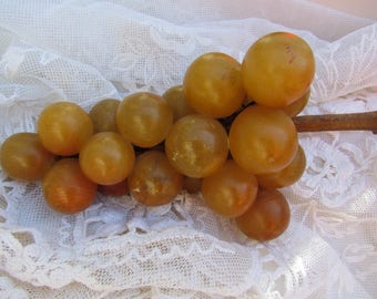 Vintage Carved Italian Alabaster Grapes/Carved Marble Grapes