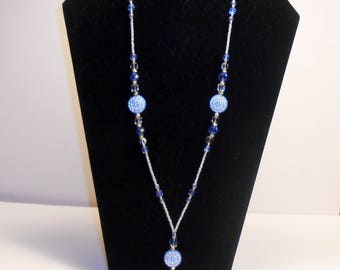Blue Beaded ID Lanyard, Cruise Badge Lanyard, Teacher Lanyard, Lanyard, Badge Holder, ID Badge Holder, Womens Lanyard, LY02203