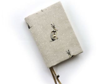 A5 Hobonichi Cover hare print. Leuchtturm 1917 cover. A5 Planner cover. Book jacket.