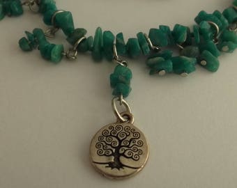 Amazonite necklace, silver pendants and pendant small
