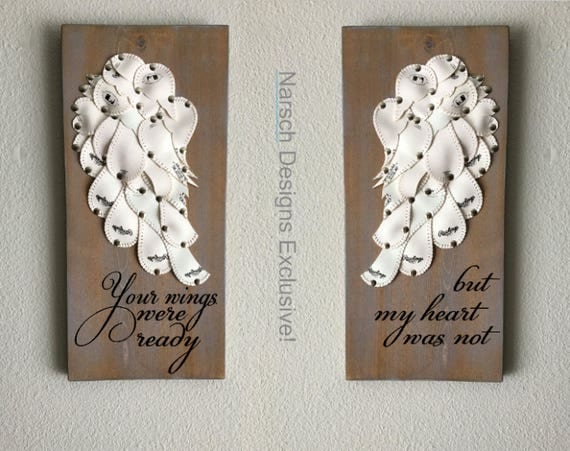 Angel Wings Your wings were ready but my heart was not, Exclusive Wings Baseball or Softballs by Narsch Designs, Memorial wings, in memory