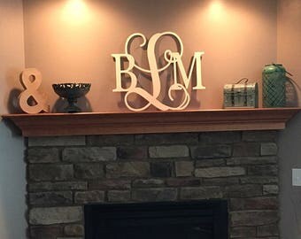 Wooden Monogram Wall Hanging monogram wall letter | etsy Wooden Monogram Wall Hanging monogram wall letter | etsy