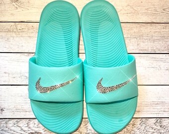 sparkly nike slides
