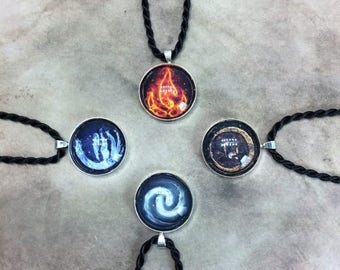 AUGUST SALE Avatar the Last Airbender necklace anime gift ideas air earth water fire elements new graphic