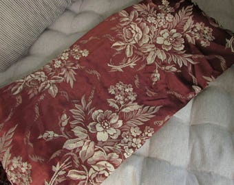 AnTique 1940's Satin Floral Brocade Drapery ~ Single Panel ~ Paris Apartment ~