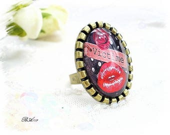 ring adjustable vintage "fashion victim" style * BA119