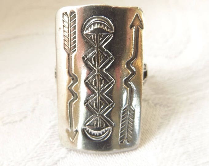Sterling Navajo Ring, Native American, Old Pawn Ring, Size 6, Vintage Navajo Jewelry