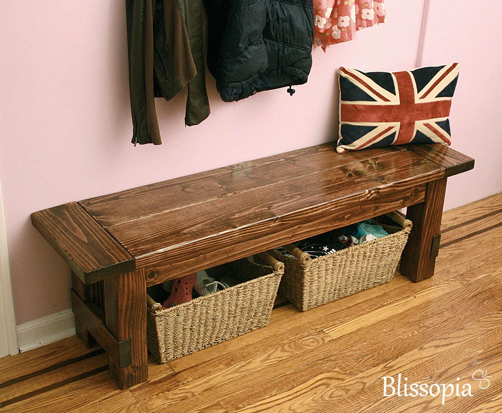 Farmhouse Bench Wood Dining Bench Entryway Bench
