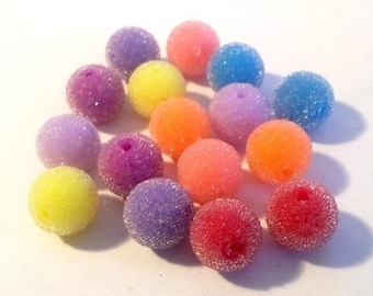 Beads set in micro beads, 8 to 14mm, choose white or multicolored