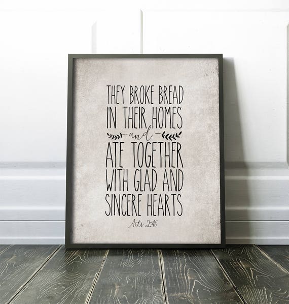 Art Print Kitchen Art Bible Verse Dining Room Decor