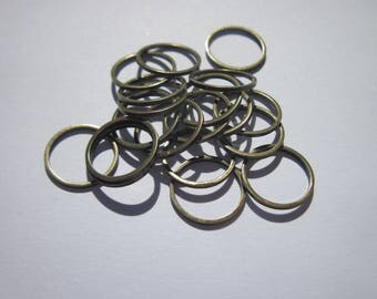 10 large rings welded bronze 14 mm (196)