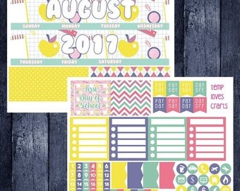 Weekend Sale August/September Back to School Monthly Stickers for New Erin Condren Life Planner