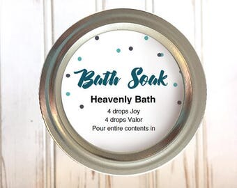 Customize your Essential Oil Printable Labels - Bath Soak 2" round labels - Add your ingredients or your contact info in editable pdf