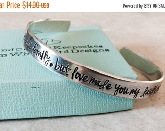 Sale SALE! Marriage made you family but love made you my daughter personalized cuff bracelet stepdaughter wedding