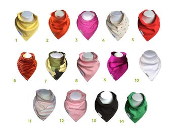Organic baby dribble bibs. Soft, Reversible, bandana dribble Bibs for Babies - 5 Pack - Mia Bambina - Choose your own designs!