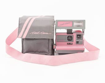 Polaroid 600 Cool Cam - Pink and Grey with Soft Camera Case - Film Tested and Working