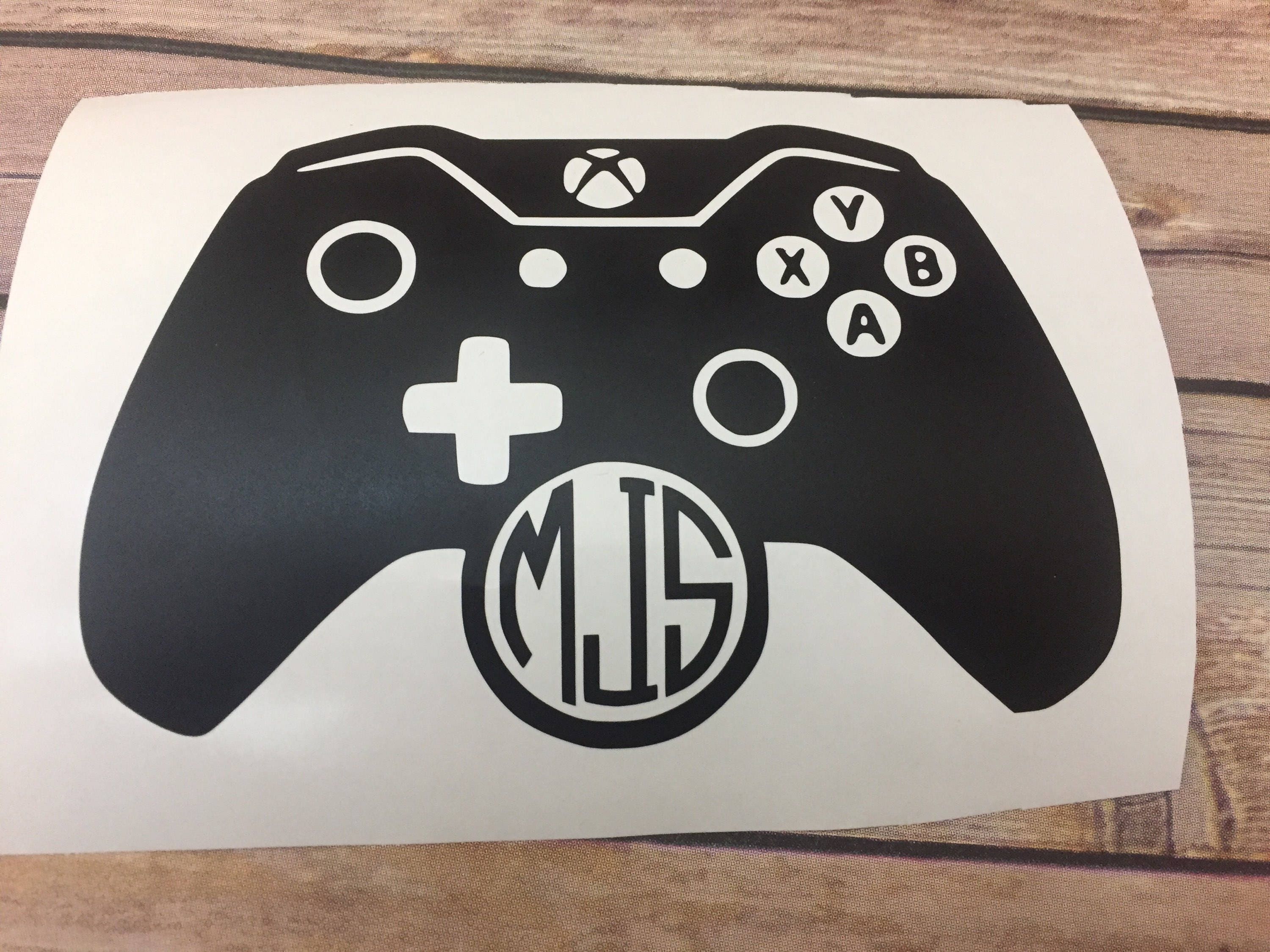 Monogrammed x game controller decal gamer decal girl gamer