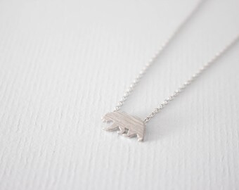 Bear Necklace, Silver bear necklace, mama bear necklace, gift, bridesmaid gift, birthday gift