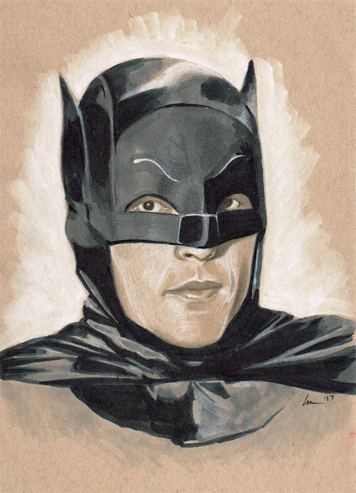 Batman 66 Adam West Portrait Sketch