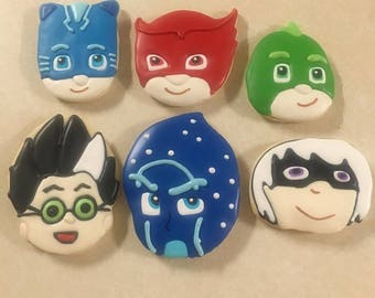 1 Dozen Hand Decorated PJ Masks Cookies Fan Art