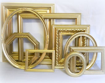 Gold Gallery Wall Frames Set, Empty Picture Frame Collage, Large Frames, Home Decor